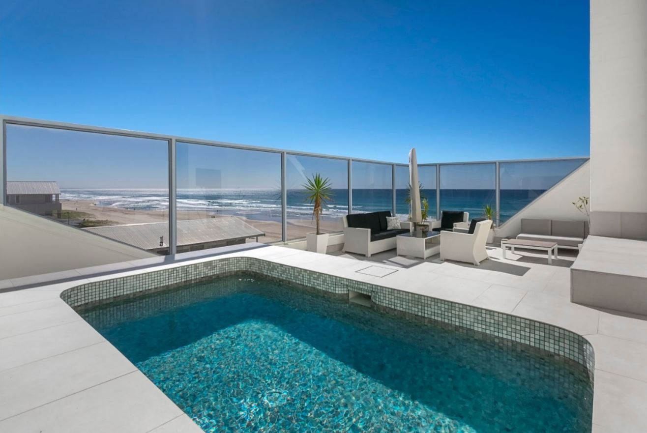 Illustration of Luxury Beachfront Penthouse Apartments With Private Elevator Entry Access